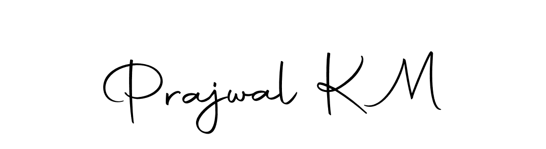 Create a beautiful signature design for name Prajwal K M. With this signature (Autography-DOLnW) fonts, you can make a handwritten signature for free. Prajwal K M signature style 10 images and pictures png
