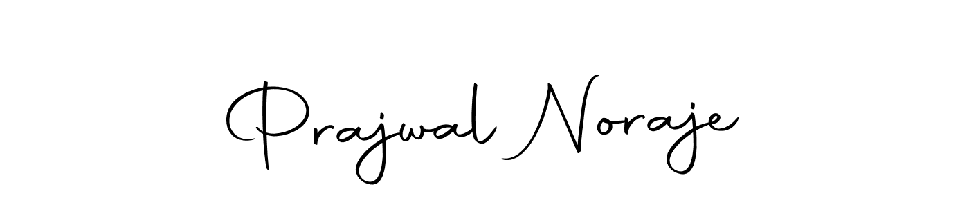 How to make Prajwal Noraje name signature. Use Autography-DOLnW style for creating short signs online. This is the latest handwritten sign. Prajwal Noraje signature style 10 images and pictures png