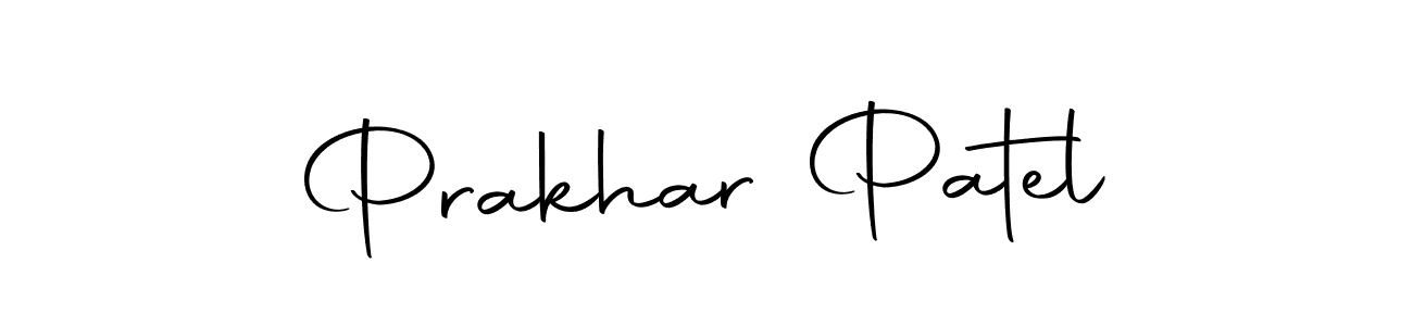 How to make Prakhar Patel name signature. Use Autography-DOLnW style for creating short signs online. This is the latest handwritten sign. Prakhar Patel signature style 10 images and pictures png