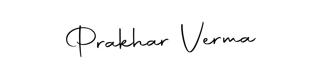 Create a beautiful signature design for name Prakhar Verma. With this signature (Autography-DOLnW) fonts, you can make a handwritten signature for free. Prakhar Verma signature style 10 images and pictures png