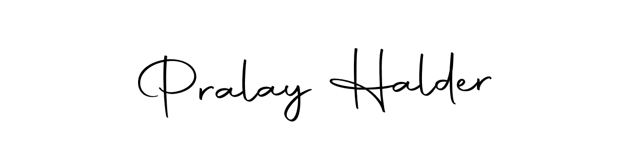 How to make Pralay Halder name signature. Use Autography-DOLnW style for creating short signs online. This is the latest handwritten sign. Pralay Halder signature style 10 images and pictures png