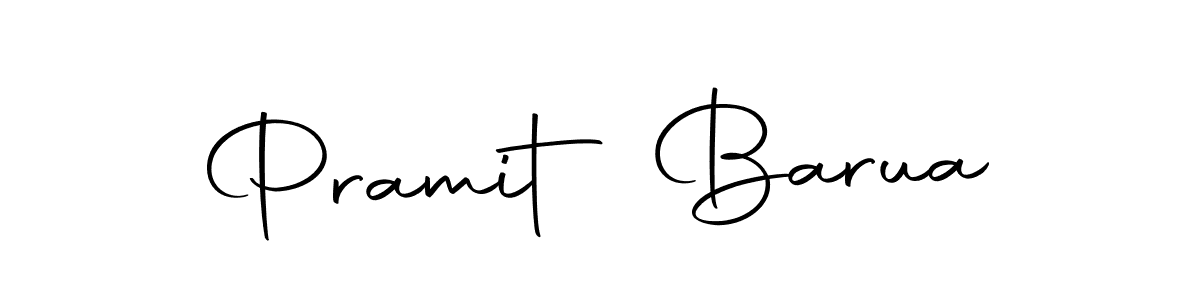 How to make Pramit Barua name signature. Use Autography-DOLnW style for creating short signs online. This is the latest handwritten sign. Pramit Barua signature style 10 images and pictures png