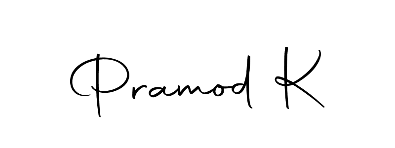 Design your own signature with our free online signature maker. With this signature software, you can create a handwritten (Autography-DOLnW) signature for name Pramod K. Pramod K signature style 10 images and pictures png