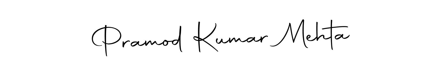 How to make Pramod Kumar Mehta name signature. Use Autography-DOLnW style for creating short signs online. This is the latest handwritten sign. Pramod Kumar Mehta signature style 10 images and pictures png