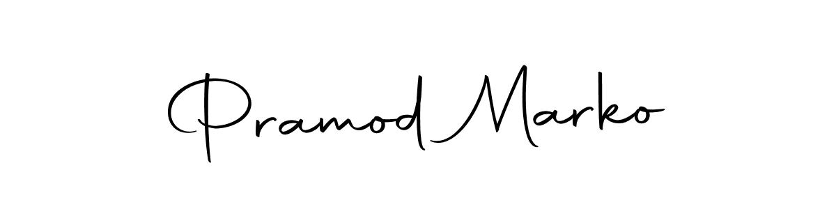 How to make Pramod Marko name signature. Use Autography-DOLnW style for creating short signs online. This is the latest handwritten sign. Pramod Marko signature style 10 images and pictures png