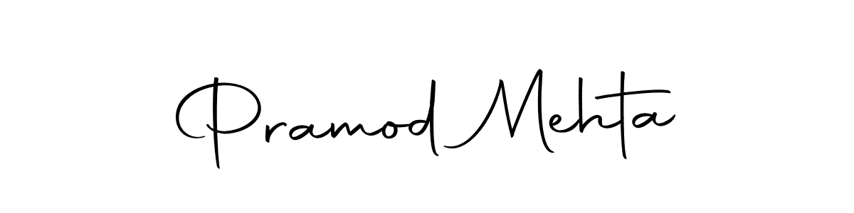 How to make Pramod Mehta name signature. Use Autography-DOLnW style for creating short signs online. This is the latest handwritten sign. Pramod Mehta signature style 10 images and pictures png
