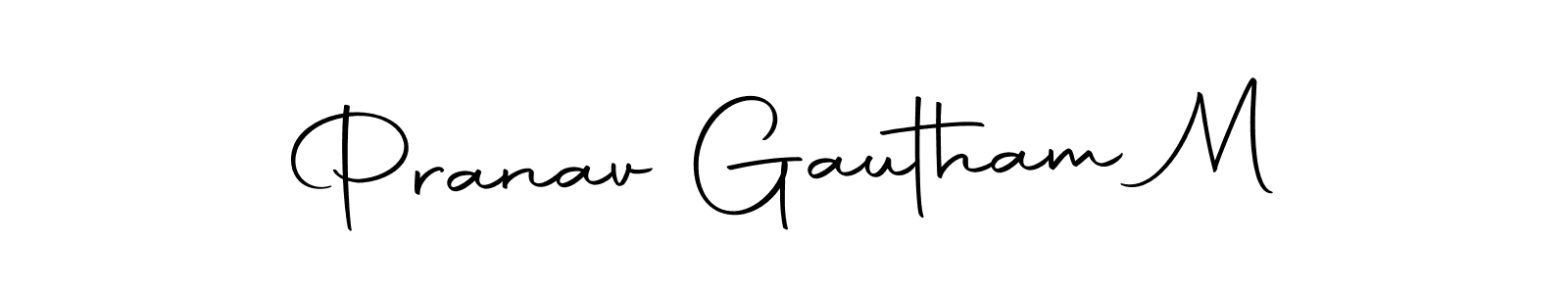 How to make Pranav Gautham M name signature. Use Autography-DOLnW style for creating short signs online. This is the latest handwritten sign. Pranav Gautham M signature style 10 images and pictures png