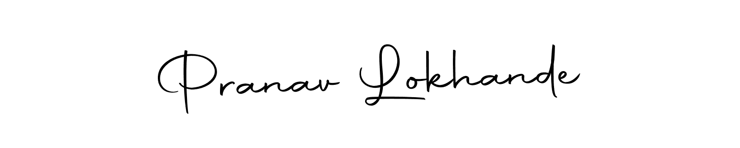 How to make Pranav Lokhande name signature. Use Autography-DOLnW style for creating short signs online. This is the latest handwritten sign. Pranav Lokhande signature style 10 images and pictures png