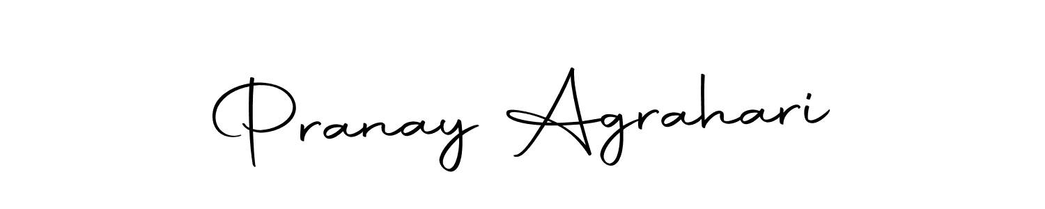 How to make Pranay Agrahari name signature. Use Autography-DOLnW style for creating short signs online. This is the latest handwritten sign. Pranay Agrahari signature style 10 images and pictures png