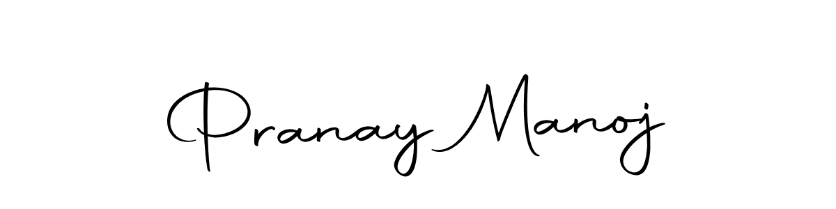 How to make Pranay Manoj name signature. Use Autography-DOLnW style for creating short signs online. This is the latest handwritten sign. Pranay Manoj signature style 10 images and pictures png