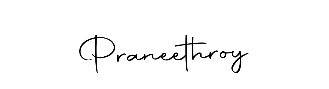 How to make Praneethroy name signature. Use Autography-DOLnW style for creating short signs online. This is the latest handwritten sign. Praneethroy signature style 10 images and pictures png