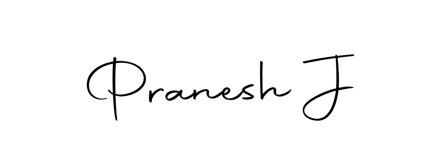 Design your own signature with our free online signature maker. With this signature software, you can create a handwritten (Autography-DOLnW) signature for name Pranesh J. Pranesh J signature style 10 images and pictures png