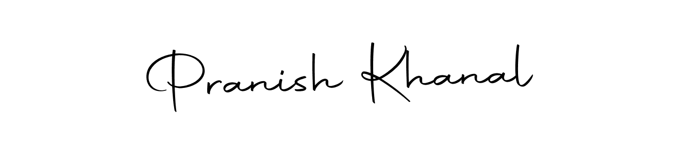 How to make Pranish Khanal name signature. Use Autography-DOLnW style for creating short signs online. This is the latest handwritten sign. Pranish Khanal signature style 10 images and pictures png