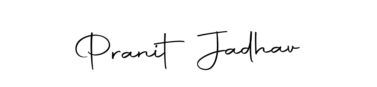 How to make Pranit Jadhav name signature. Use Autography-DOLnW style for creating short signs online. This is the latest handwritten sign. Pranit Jadhav signature style 10 images and pictures png