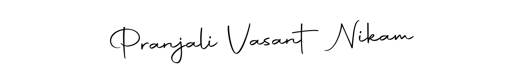 How to make Pranjali Vasant Nikam name signature. Use Autography-DOLnW style for creating short signs online. This is the latest handwritten sign. Pranjali Vasant Nikam signature style 10 images and pictures png