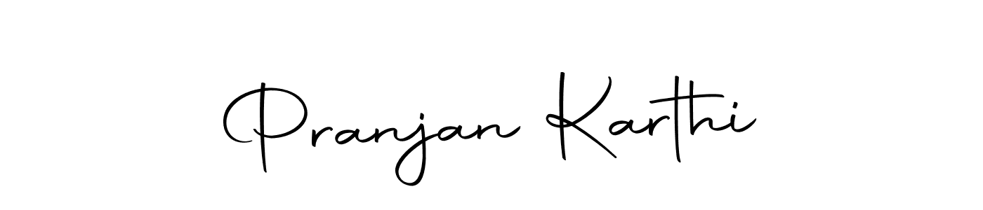 How to make Pranjan Karthi name signature. Use Autography-DOLnW style for creating short signs online. This is the latest handwritten sign. Pranjan Karthi signature style 10 images and pictures png