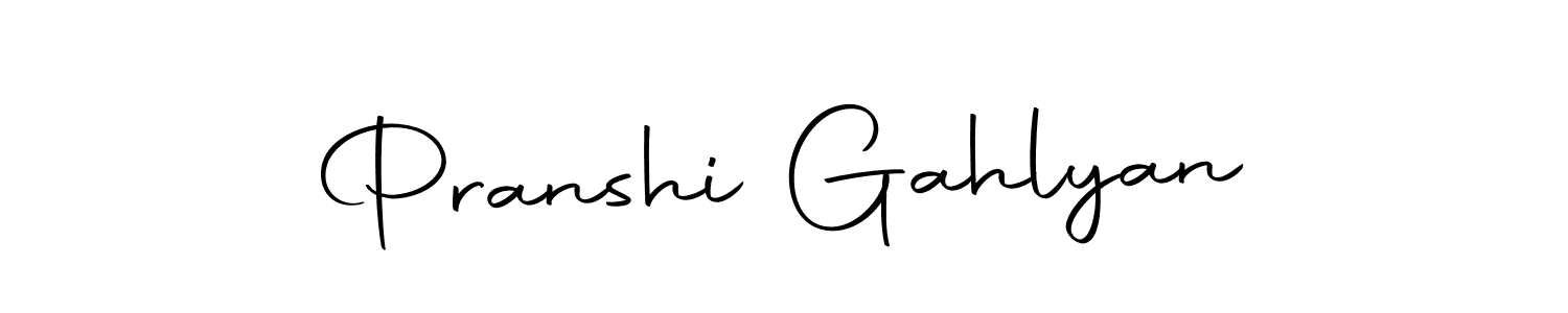 You can use this online signature creator to create a handwritten signature for the name Pranshi Gahlyan. This is the best online autograph maker. Pranshi Gahlyan signature style 10 images and pictures png