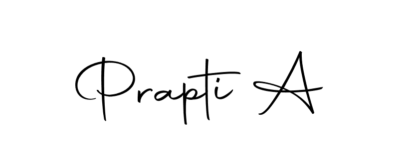 Use a signature maker to create a handwritten signature online. With this signature software, you can design (Autography-DOLnW) your own signature for name Prapti A. Prapti A signature style 10 images and pictures png