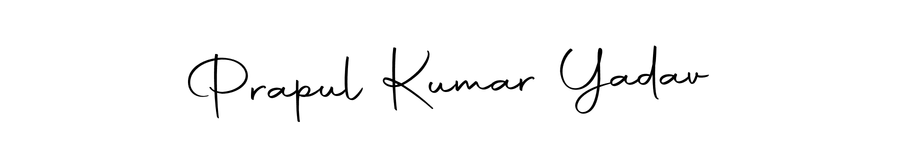 You should practise on your own different ways (Autography-DOLnW) to write your name (Prapul Kumar Yadav) in signature. don't let someone else do it for you. Prapul Kumar Yadav signature style 10 images and pictures png