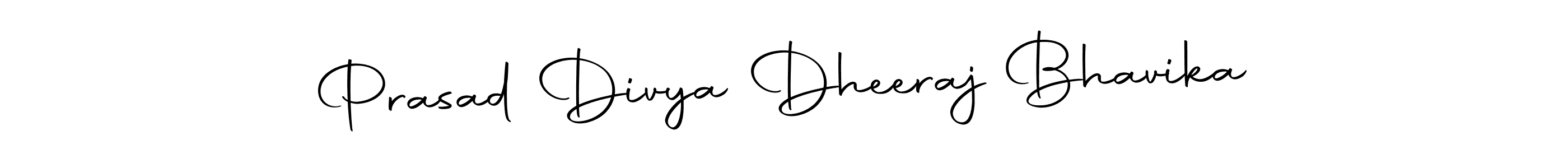 How to make Prasad Divya Dheeraj Bhavika name signature. Use Autography-DOLnW style for creating short signs online. This is the latest handwritten sign. Prasad Divya Dheeraj Bhavika signature style 10 images and pictures png