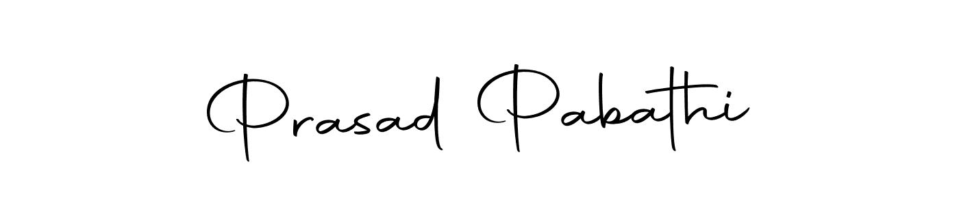 How to make Prasad Pabathi name signature. Use Autography-DOLnW style for creating short signs online. This is the latest handwritten sign. Prasad Pabathi signature style 10 images and pictures png