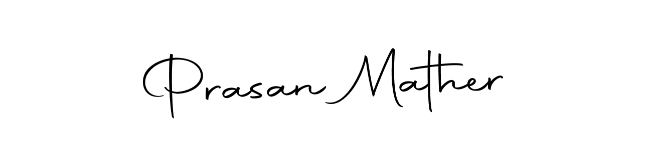 How to make Prasan Mather name signature. Use Autography-DOLnW style for creating short signs online. This is the latest handwritten sign. Prasan Mather signature style 10 images and pictures png