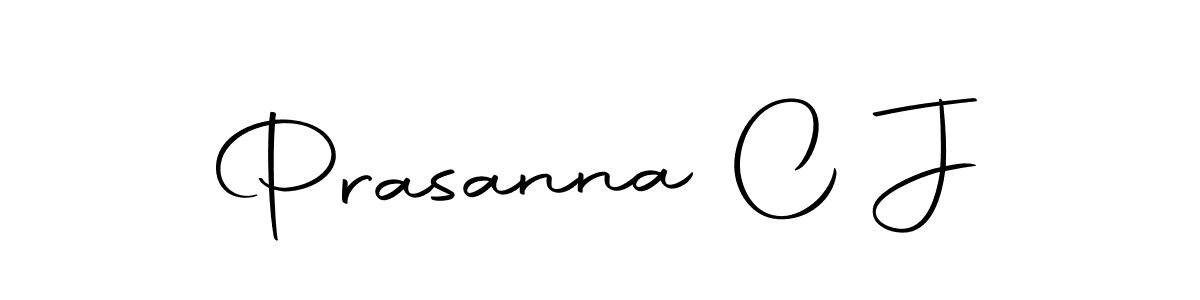 How to make Prasanna C J name signature. Use Autography-DOLnW style for creating short signs online. This is the latest handwritten sign. Prasanna C J signature style 10 images and pictures png