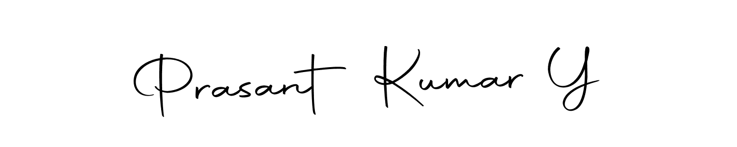 How to make Prasant Kumar Y name signature. Use Autography-DOLnW style for creating short signs online. This is the latest handwritten sign. Prasant Kumar Y signature style 10 images and pictures png