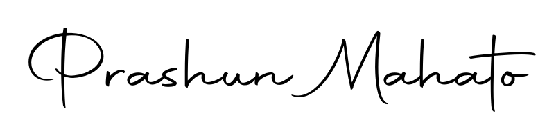 The Autography-DOLnW typeface gives name Prashun Mahato a refined look. Suitable for certificates, diplomas, and official verification. Prashun Mahato signature style 10 images and pictures png