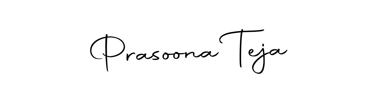 How to make Prasoona Teja name signature. Use Autography-DOLnW style for creating short signs online. This is the latest handwritten sign. Prasoona Teja signature style 10 images and pictures png