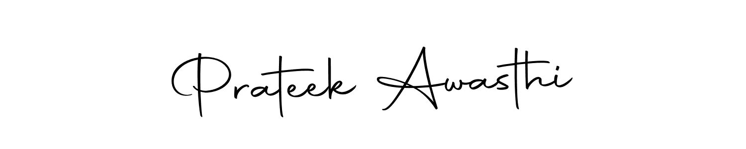 Create a beautiful signature design for name Prateek Awasthi. With this signature (Autography-DOLnW) fonts, you can make a handwritten signature for free. Prateek Awasthi signature style 10 images and pictures png