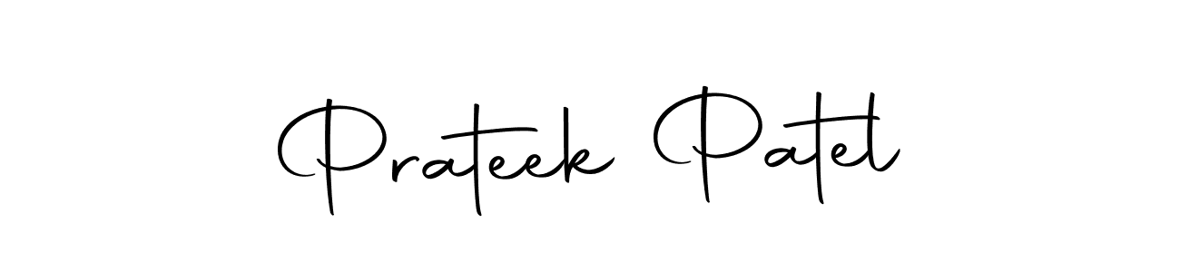 Create a beautiful signature design for name Prateek Patel. With this signature (Autography-DOLnW) fonts, you can make a handwritten signature for free. Prateek Patel signature style 10 images and pictures png