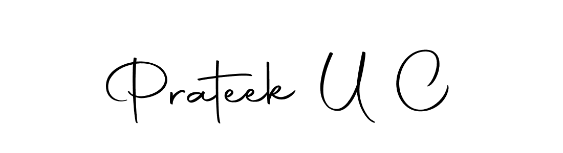 How to make Prateek U C name signature. Use Autography-DOLnW style for creating short signs online. This is the latest handwritten sign. Prateek U C signature style 10 images and pictures png