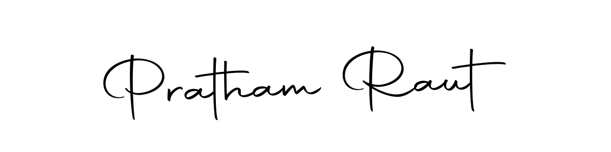 How to make Pratham Raut name signature. Use Autography-DOLnW style for creating short signs online. This is the latest handwritten sign. Pratham Raut signature style 10 images and pictures png