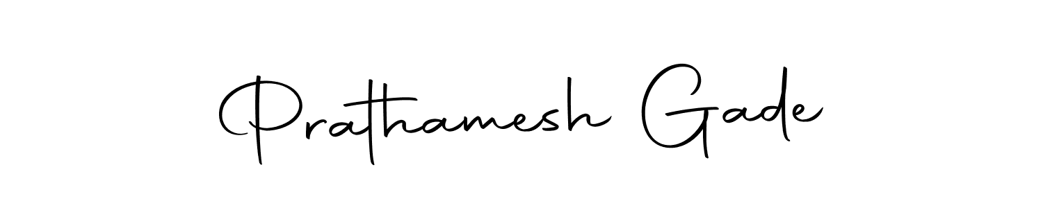 How to make Prathamesh Gade name signature. Use Autography-DOLnW style for creating short signs online. This is the latest handwritten sign. Prathamesh Gade signature style 10 images and pictures png