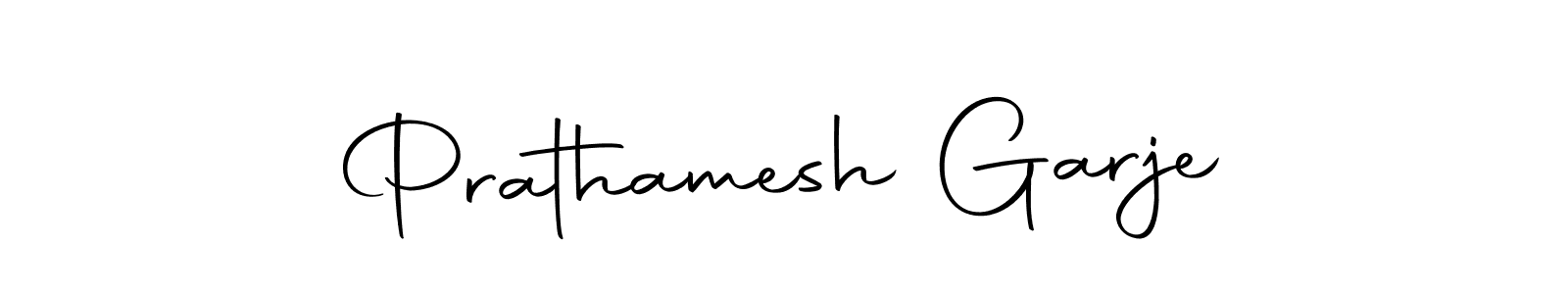 How to make Prathamesh Garje name signature. Use Autography-DOLnW style for creating short signs online. This is the latest handwritten sign. Prathamesh Garje signature style 10 images and pictures png