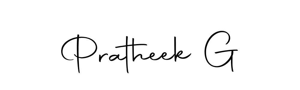 Make a beautiful signature design for name Pratheek G. With this signature (Autography-DOLnW) style, you can create a handwritten signature for free. Pratheek G signature style 10 images and pictures png