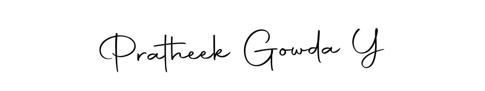 if you are searching for the best signature style for your name Pratheek Gowda Y. so please give up your signature search. here we have designed multiple signature styles  using Autography-DOLnW. Pratheek Gowda Y signature style 10 images and pictures png