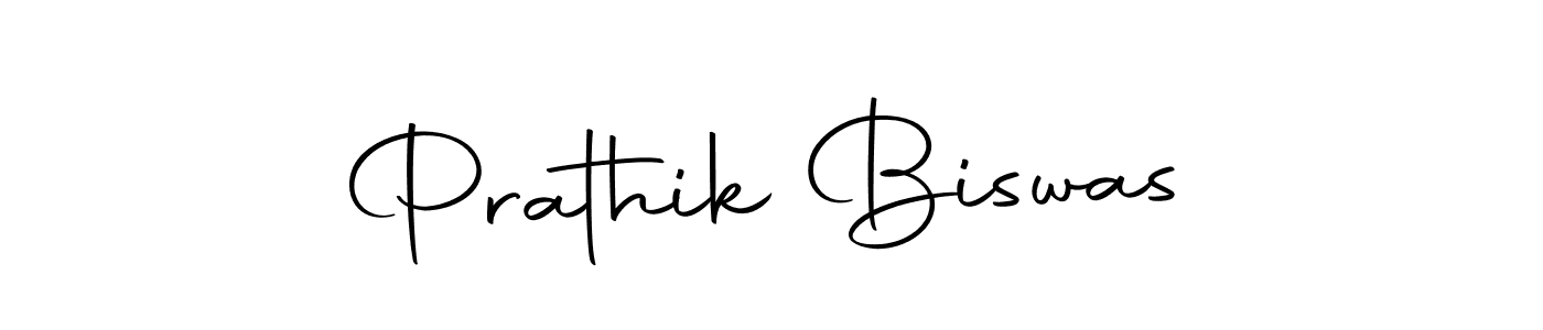 How to make Prathik Biswas name signature. Use Autography-DOLnW style for creating short signs online. This is the latest handwritten sign. Prathik Biswas signature style 10 images and pictures png