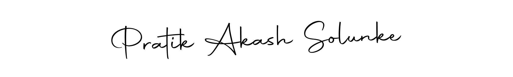 How to make Pratik Akash Solunke name signature. Use Autography-DOLnW style for creating short signs online. This is the latest handwritten sign. Pratik Akash Solunke signature style 10 images and pictures png