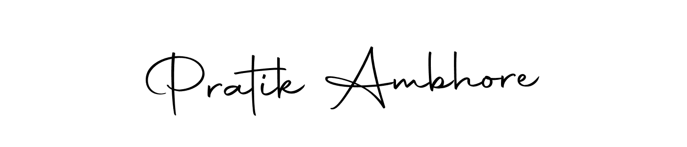 How to make Pratik Ambhore name signature. Use Autography-DOLnW style for creating short signs online. This is the latest handwritten sign. Pratik Ambhore signature style 10 images and pictures png