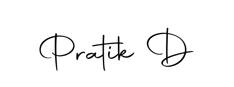 Design your own signature with our free online signature maker. With this signature software, you can create a handwritten (Autography-DOLnW) signature for name Pratik D. Pratik D signature style 10 images and pictures png