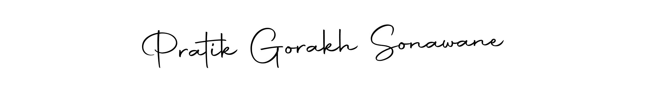 You should practise on your own different ways (Autography-DOLnW) to write your name (Pratik Gorakh Sonawane) in signature. don't let someone else do it for you. Pratik Gorakh Sonawane signature style 10 images and pictures png