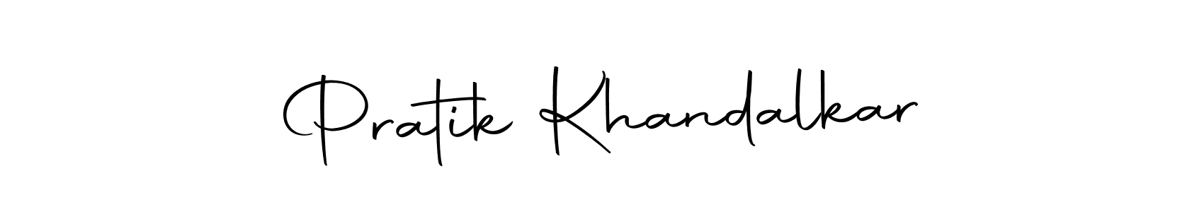 How to make Pratik Khandalkar name signature. Use Autography-DOLnW style for creating short signs online. This is the latest handwritten sign. Pratik Khandalkar signature style 10 images and pictures png