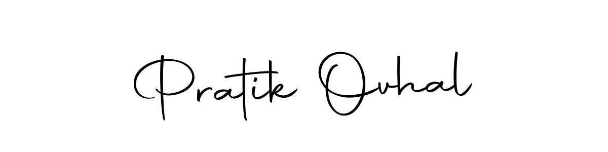 How to make Pratik Ovhal name signature. Use Autography-DOLnW style for creating short signs online. This is the latest handwritten sign. Pratik Ovhal signature style 10 images and pictures png