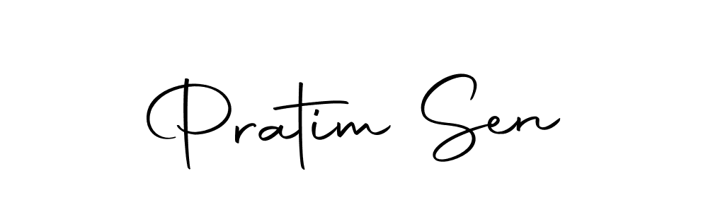 How to make Pratim Sen name signature. Use Autography-DOLnW style for creating short signs online. This is the latest handwritten sign. Pratim Sen signature style 10 images and pictures png