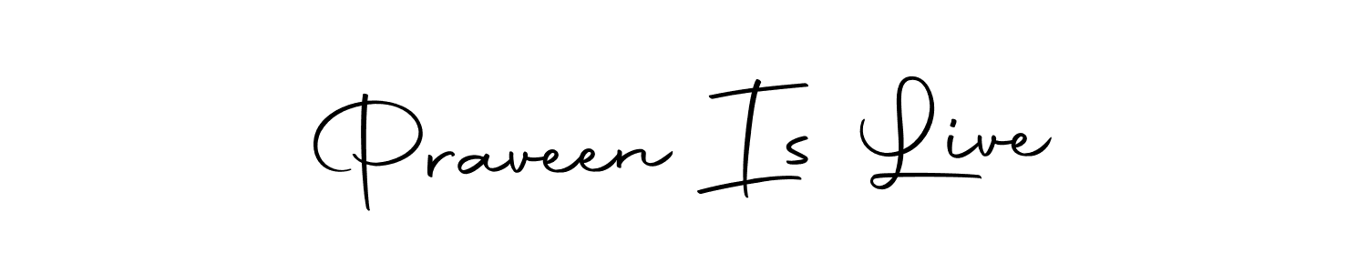 How to make Praveen Is Live name signature. Use Autography-DOLnW style for creating short signs online. This is the latest handwritten sign. Praveen Is Live signature style 10 images and pictures png