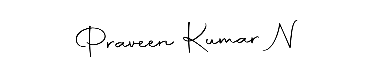 How to make Praveen Kumar N name signature. Use Autography-DOLnW style for creating short signs online. This is the latest handwritten sign. Praveen Kumar N signature style 10 images and pictures png
