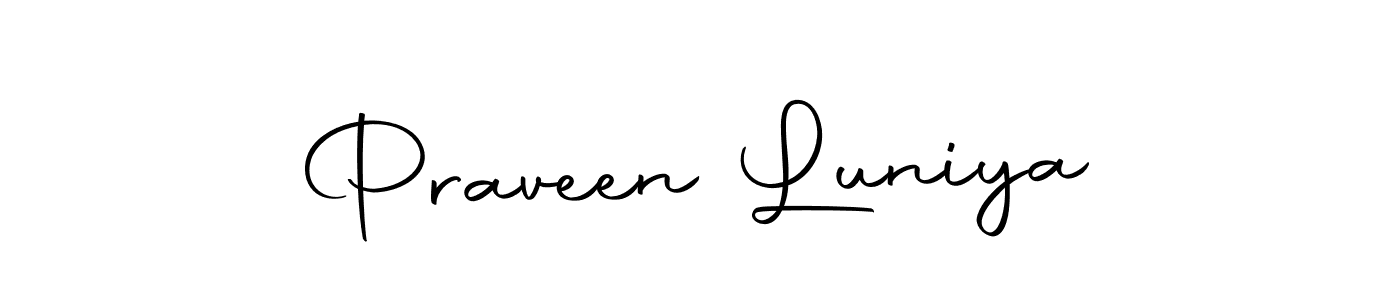 if you are searching for the best signature style for your name Praveen Luniya. so please give up your signature search. here we have designed multiple signature styles  using Autography-DOLnW. Praveen Luniya signature style 10 images and pictures png