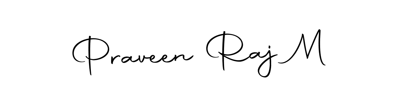 Use a signature maker to create a handwritten signature online. With this signature software, you can design (Autography-DOLnW) your own signature for name Praveen Raj M. Praveen Raj M signature style 10 images and pictures png